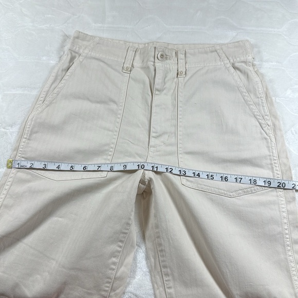 Madewell Womens Baggy Utility Pants Cream High Waisted Wide Leg Cotton Size 28 - Picture 6 of 14